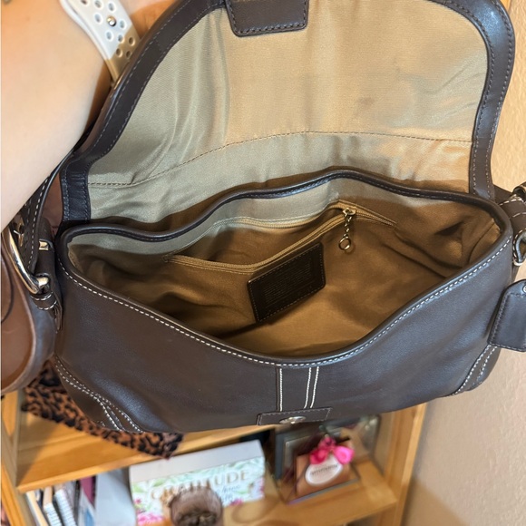 Coach Dark Brown Leather Shoulder Bag - Picture 5 of 9